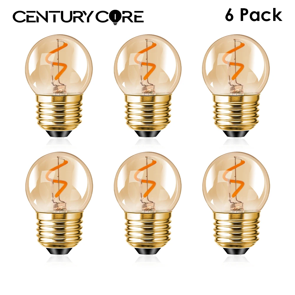 

Filament Lamp G40 Led Bulb E27 110V 220V E26 Dimmable 1.5W Vintage Warm White Amber Indoor Pendant String Light Decoration Home