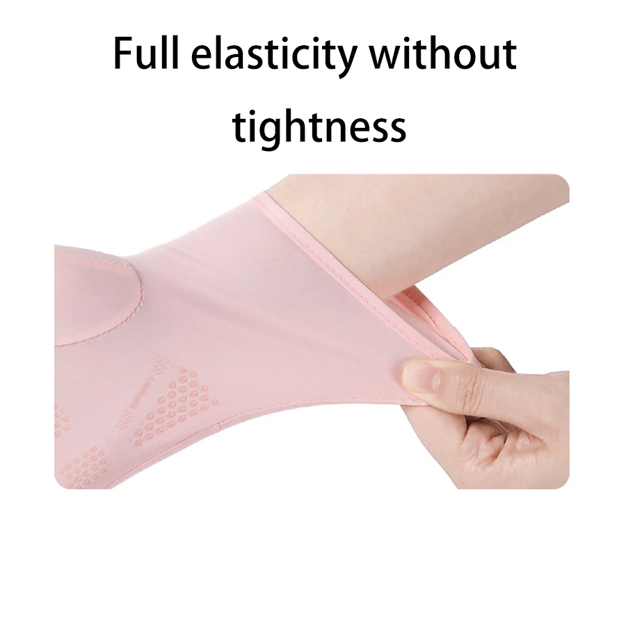 Summer sun protection gloves for women, thin silk, ice, UV-resistant, dew, touchscreen fingers, non-slip, breathable gloves.