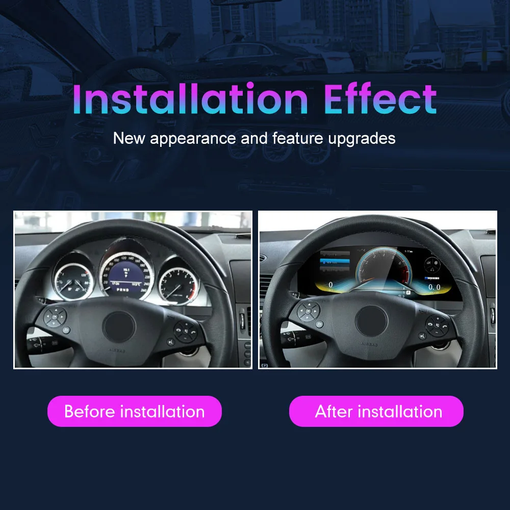 Panel de instrumentos digitales LCD de 12,3 pulgadas para Mercedes Benz E W207 NTG4.0 2010-2012 Panel de instrumentos Virtual velocímetro cabina 1