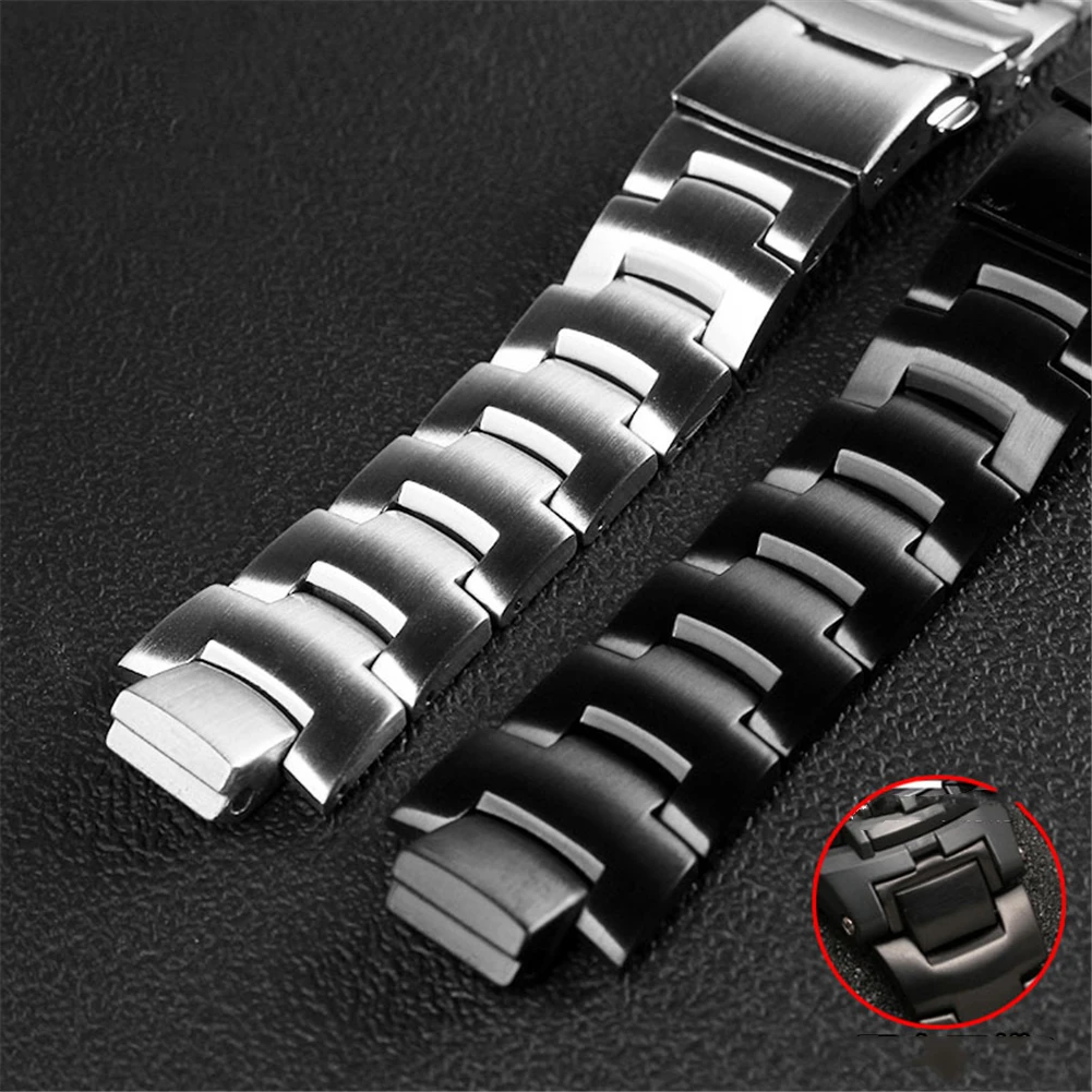 

Watchband Strap Stainless Steel For Casio PRW-3000 PRW3100 6000 6100Y Watch Band Black Silicone Men Accessories