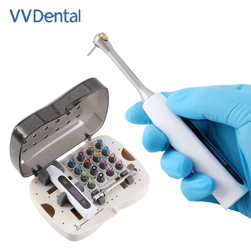VV Dental Elektrischer Implantations-Drehmomentschlüssel-Set 134 ℃ Desinfektions- und Sterilisations-Schraubendreher-Set 16-teilig für Implantologie und Prothetik