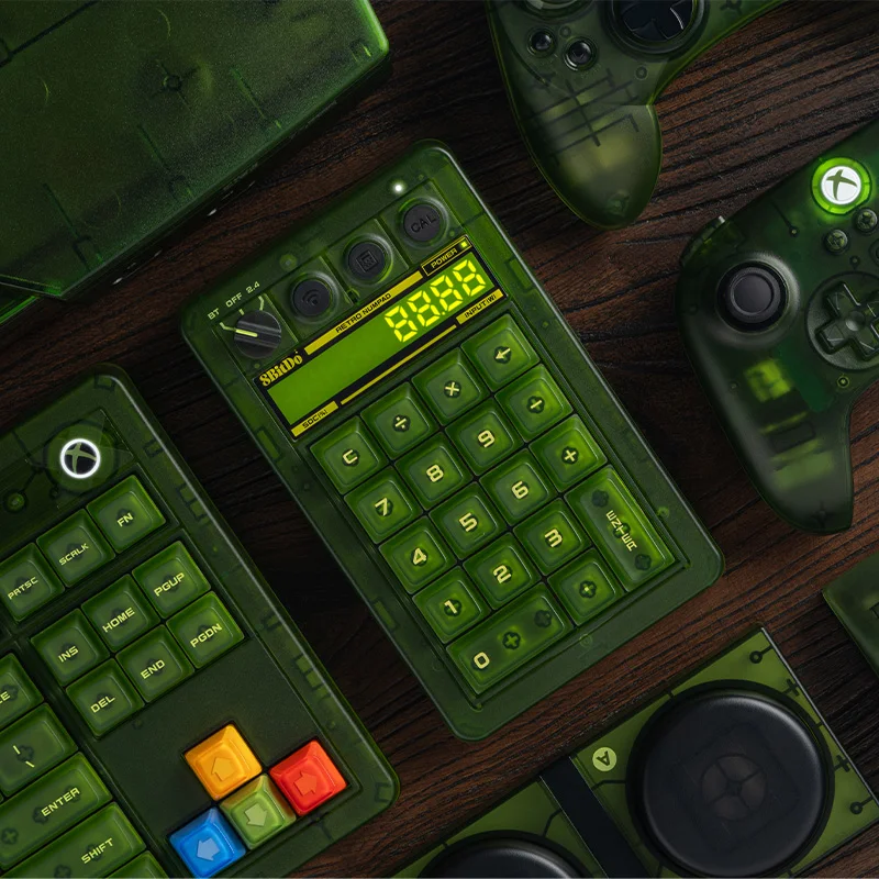 8BitDo - 레트로 18 기계식 숫자 키패드, 계산기 모드 지원, 윈도우 및 안드로이드용 블루투스/2.4G/유선 숫자 키패드 - Xbox 에디션