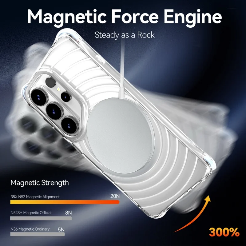 MagSafe Charging Transparent Water Ripple Anti-Yellowing Shockproof Phone Case