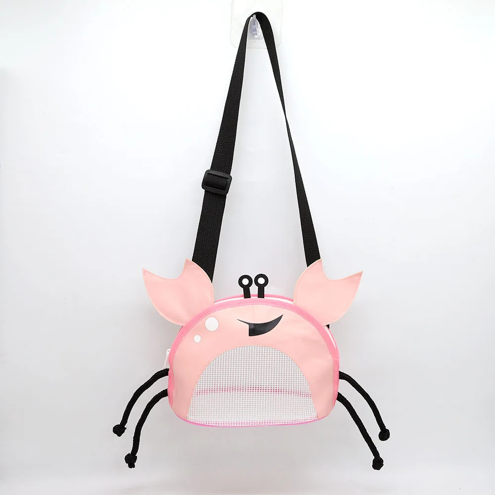 2024 Wholesale Summer Kids Travel Beach Mesh Bag Cartoon Crab Toy Storage Bag Children Shell Collecting Cute Bag 5