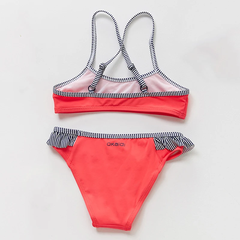 Sexy Bikini Set Children Two Piece Swimsuit for Kids Swimwear Top Shorts Bowknot Baby Girls Quick Dry Striped