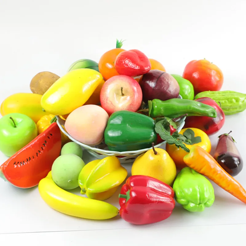 Artificial Fruits Banana Watermelon Pear Apple Peach Grape Lemon Orange Christmas Home Bedroom Living Room Decor Fake Fruits artificial fruits and vegetables artificial grapes