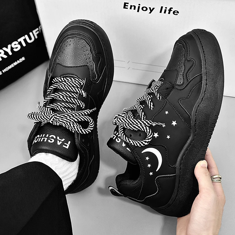 

Sneakers Shoes Men Outdoor Casual Breathable Trendy Leisure Male Walking Footwear Low Help Lace-up Platform Autumn Men's Shoes