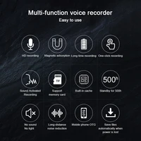 Mini voice activated recorder 500 hours digital recording device professional sound dictaphone audio micro record portable small - Image 3