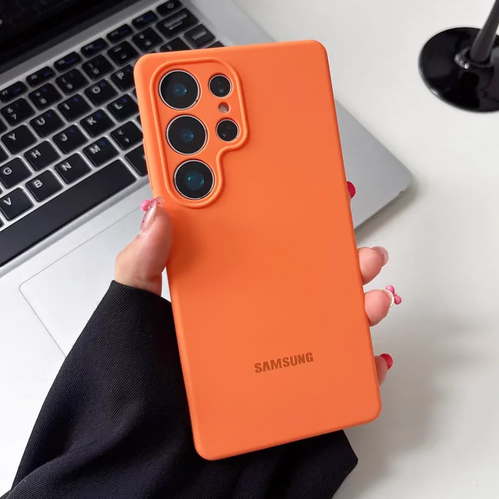 Premium Liquid Silicone Case with Full Camera Protector and Original Logo - Includes Box