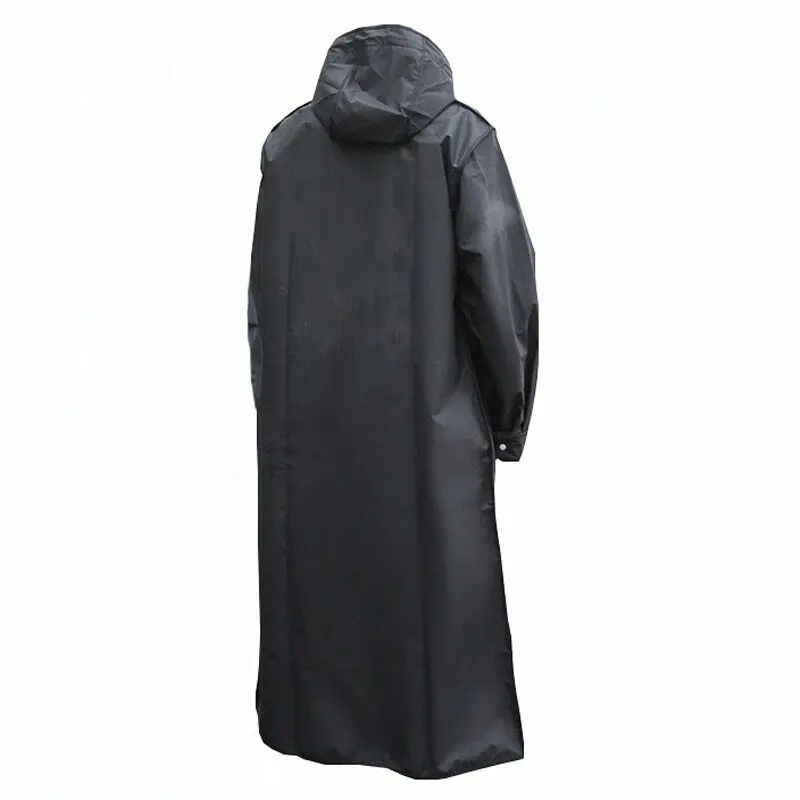 Waterproof Long Black Raincoat Men Rain Coat Hooded Trench Jacket