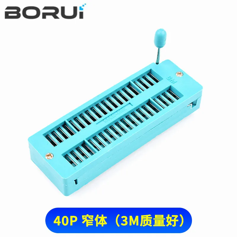 DIP IC Socket 1pcs/lot 14 16 18 20 24 28 32 40 P Pin 2.54 MM Green DIP Universal ZIF IC Socket Test Solder Type IC lock seat zif socket