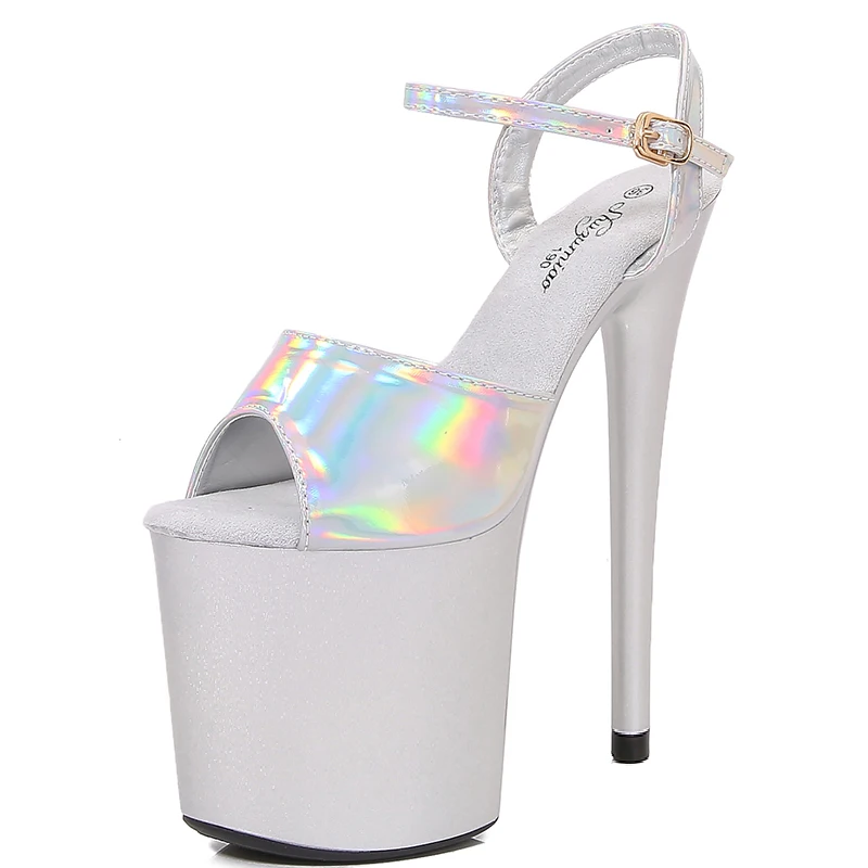 20CM/8Inchs Sandals Women Summer 2025 Sexy Pole Dance Shoes Super High Heels Nightclub Platform Stiletto Striptease Fetish Heels