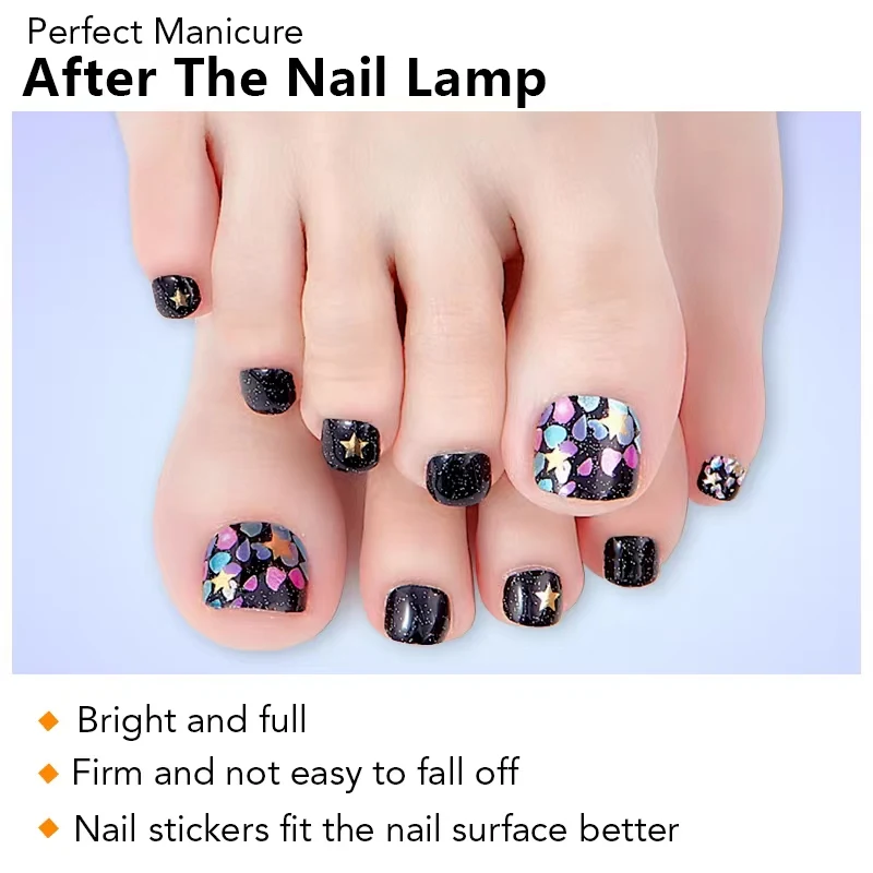 26 Tips Toe Nail Wraps Pure Color Full Cover Semi Cured Nails Sticker Nail Art Gel Polish Manicure DIY Foot Nails Deco Women 4
