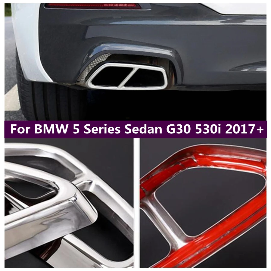 

Rear Cylinder Exhaust Pipe Decoration Cover Trim Fit For BMW 5 Series Sedan G30 530i 2017 - 2023 Exterior Accessories