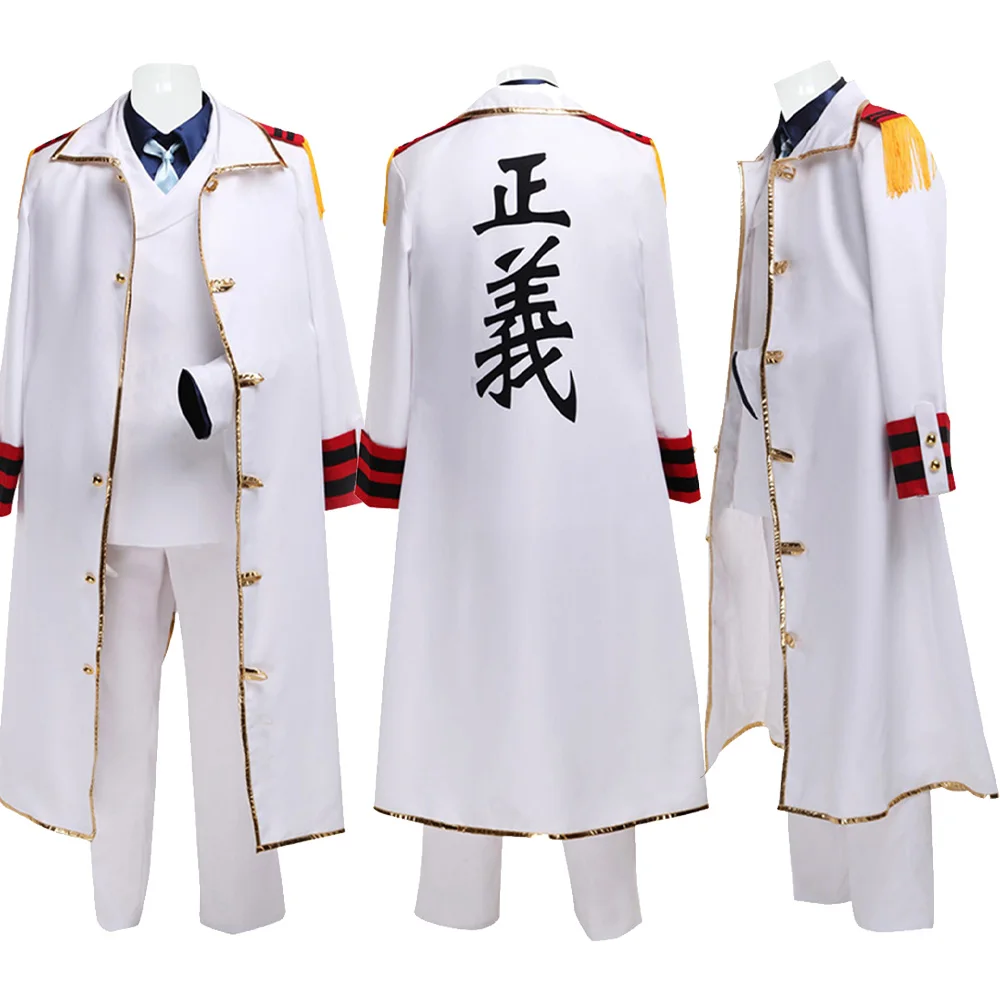 

Anime Piece Monkey D Garp Cosplay Costume Shirt Pants Coat Tie Outfits Fancy Halloween Carnival Party Male Roleplay Suit