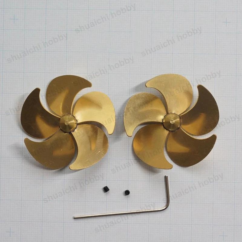Hélices En Cuivre 7 Pales M4 Pour Bateau RC - 28mm, Pour Sous-marin, Porte-avion, Bateau De Pêche Modèle (gauche/droite)