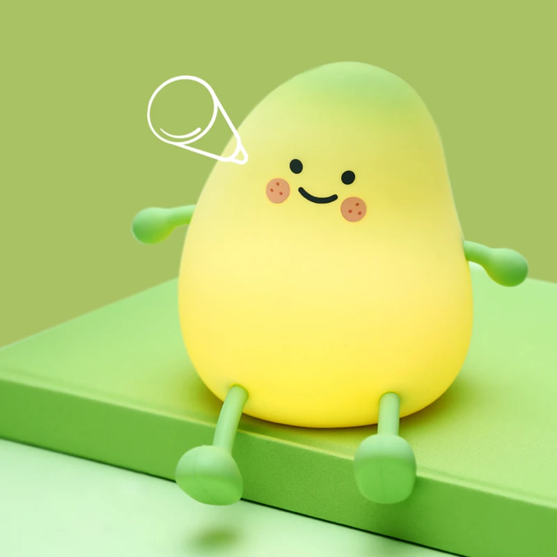 thumbnail image 2 of USB Rechargeable Pear Night Light – Soft Silicone LED Table Lamp With Adjustable Brightness 2 of 14