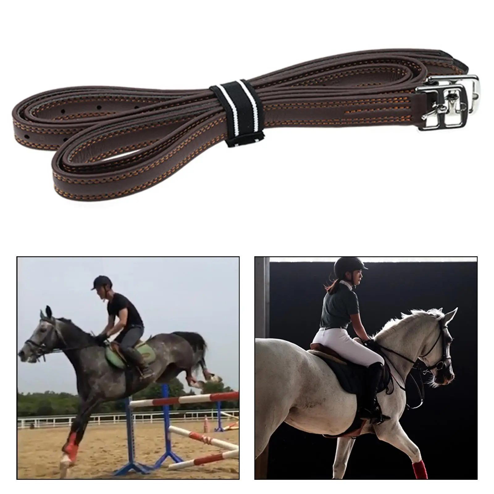 2pcs English Stirrup Leathers with Stainless Steel Buckles, 1.35 M Length Stability Horse Riding Equipment, Equestrian Gear 3