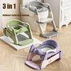 3 in 1 Auxiliary Potty Training Seat Stairway Folding Toddler Toilet Pad Step Stool Anti-Slip Children's Toilet Seat Ring 1
