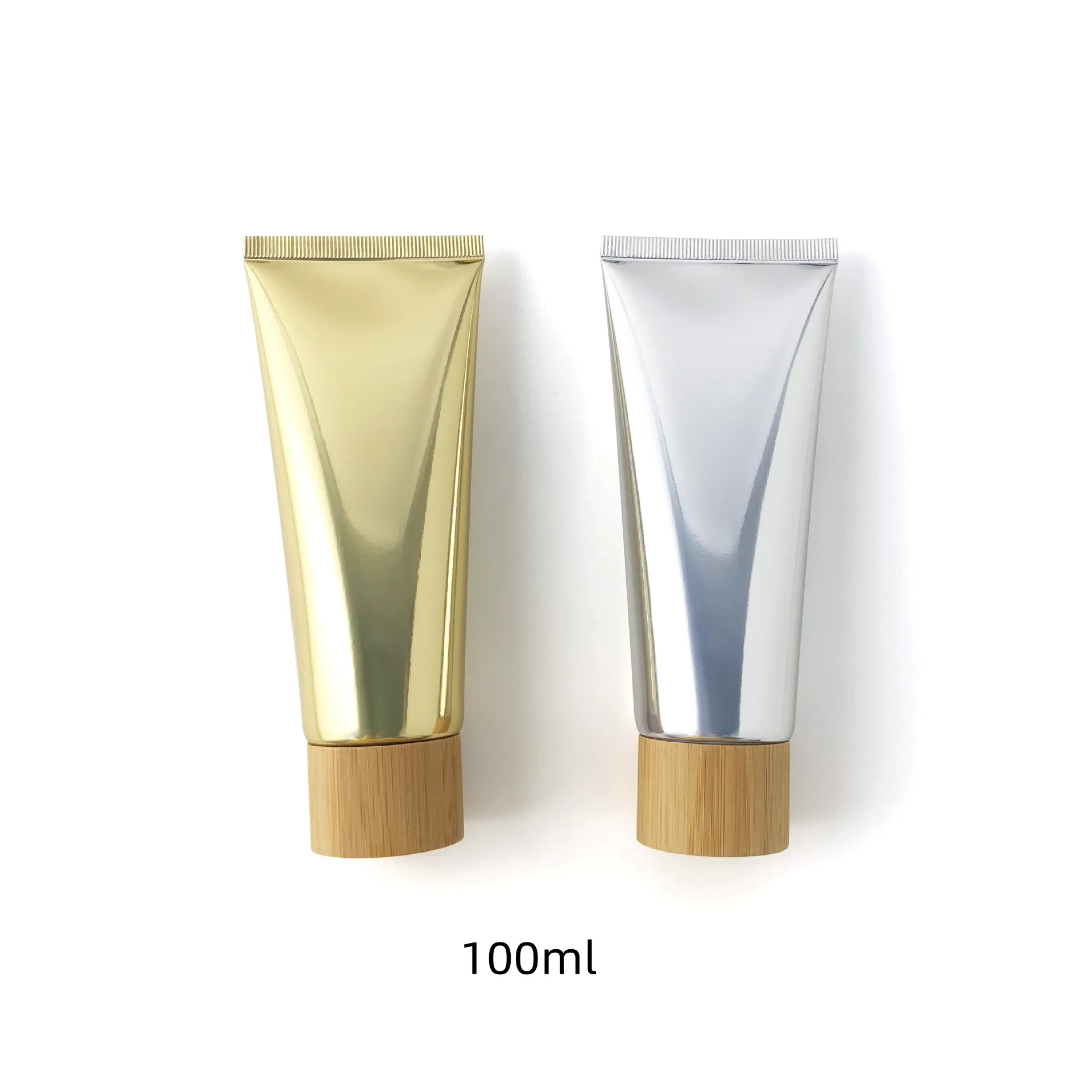 

100ml Bamboo Cap Cosmetic Soft Tube Bottle 100g Plastic Empty Bottle Squeeze Bottle Lotion Cream Refillable Containers 20pcs