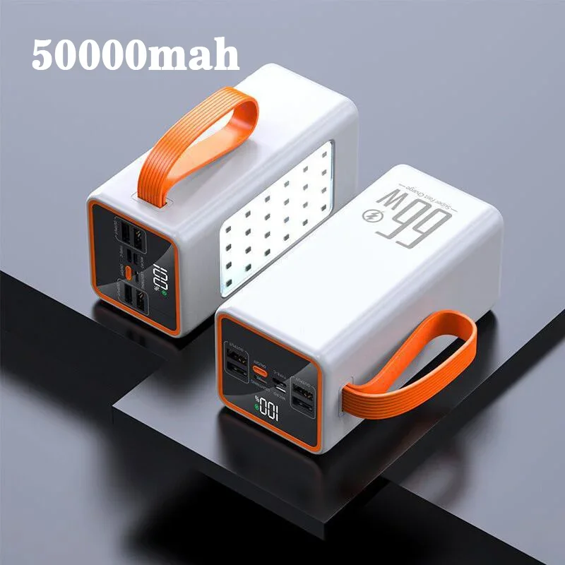 50000mah 66w Power Bank Large Capacity Pd20w 20000mah Powerbank Portable Fast Charger External Battery For Iphone Huawei Samsung 5