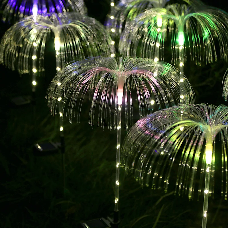 

Solar Garden Lights LED Fiber Optic Jellyfish Lawn Lamps Outdoor Waterproof Firework Light Garland Yard Villa Patio Decoration