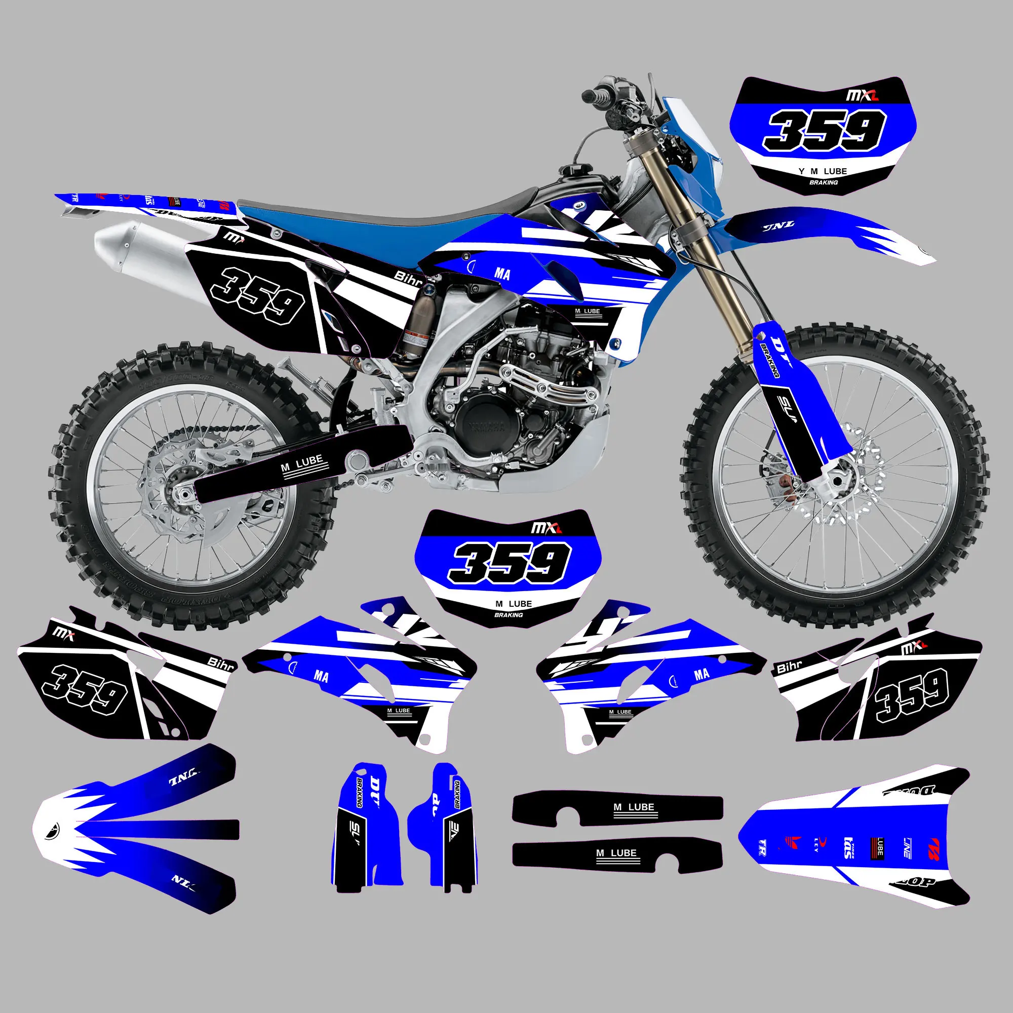 Graphic Kit for    07-13WRF250    07-11WRF450    2007 2008 2009 2010 2011 2012 2013    Motocross Decals Sticker