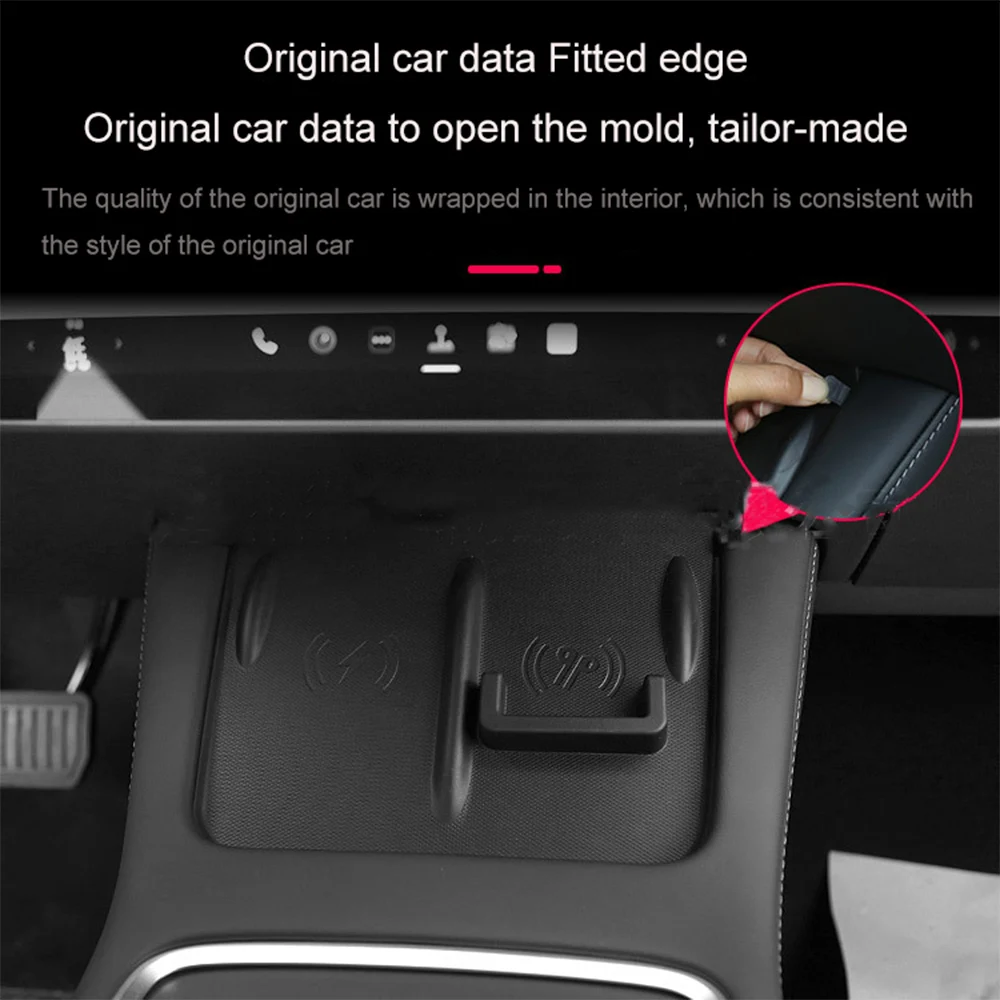 Wireless Charging Pad For Tesla Model 3/Y-Wireless Charging Protective Pad TPE Material Upgrade Wireless Headset Limit Protective Pad
