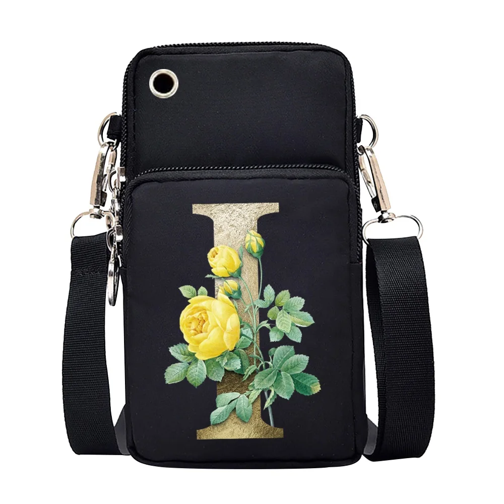 Unisex Mobile Phone Case Bags for Huawei Xiaomi iPhone Shoulder Satchels Women Pouch Golden-flower 26 Letters Series Wrist Pack Unisex Mobile Phone Case Bags for Huawei Xiaomi iPhone Shoulder Satchels Women Pouch Golden-flower 26 Letters Series Wrist Pack