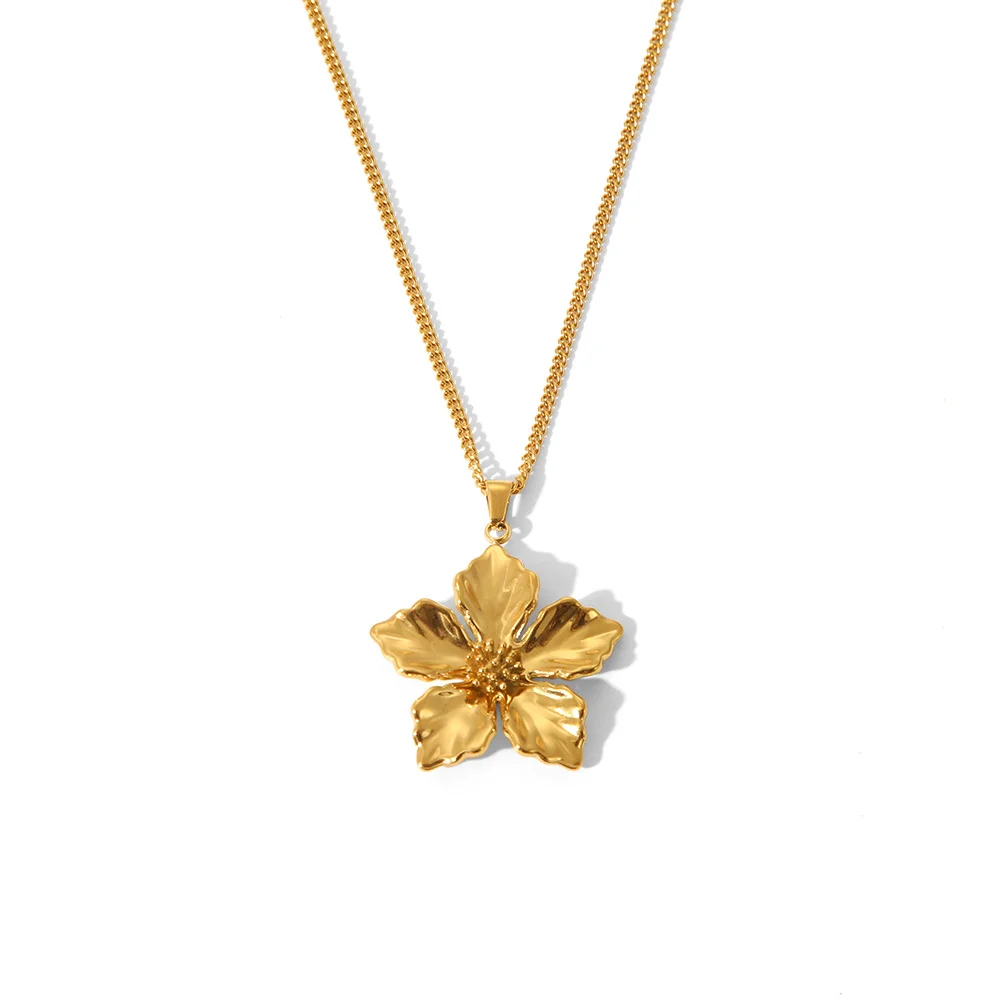 Trendy Golden Flower Earrings for Women Waterproof Stainless Steel Stylish Ear Accessories on Instagram 6