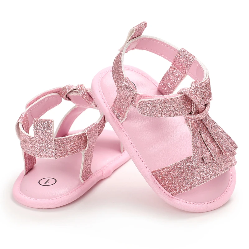 0-18M Fashion Newborn Pink Baby Shoes Non-slip Cloth Bottom Shoes For Girls Elegant Breathable Leisure Baby First Walking Shoes