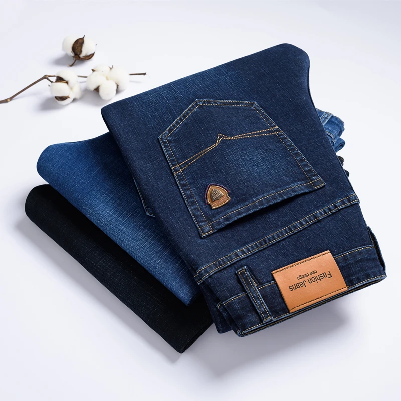 Men Jeans Mens Jeans Business Jeans Jeans Trousers Denim Trousers Classic Style Badge Youth Men's