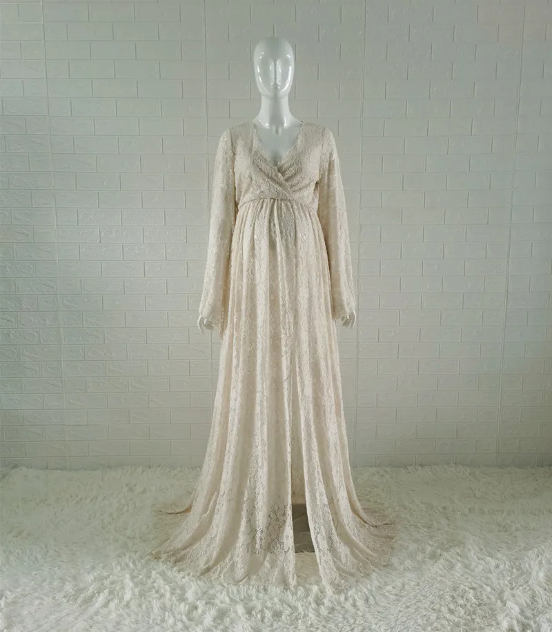 2020 Boho Style Lace Maternity Dress For Photography Maternity Photography Outfit Maxi Gown Pregnancy Women Lace Long Dress