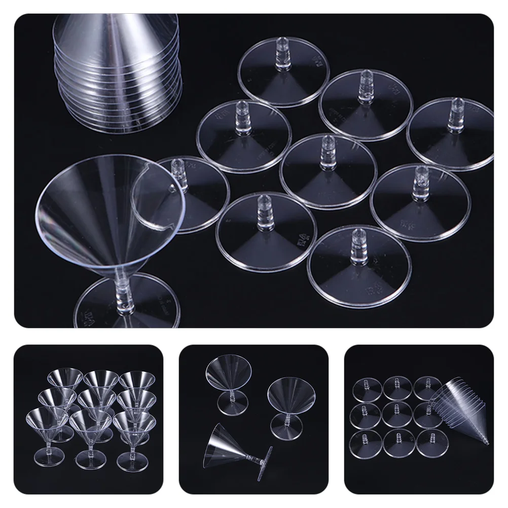 8 Pcs Martini Glasses Disposable Wineglass Reusable Clear Beverage Cups Goblets Mini 800X680X680CM Cocktail Plastic