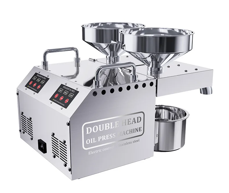 B02 Double Head Oil press 1600W Commercial Stainless Steel High Extraction Rate Press Flaxseed Sunflower Seed Coconut 6