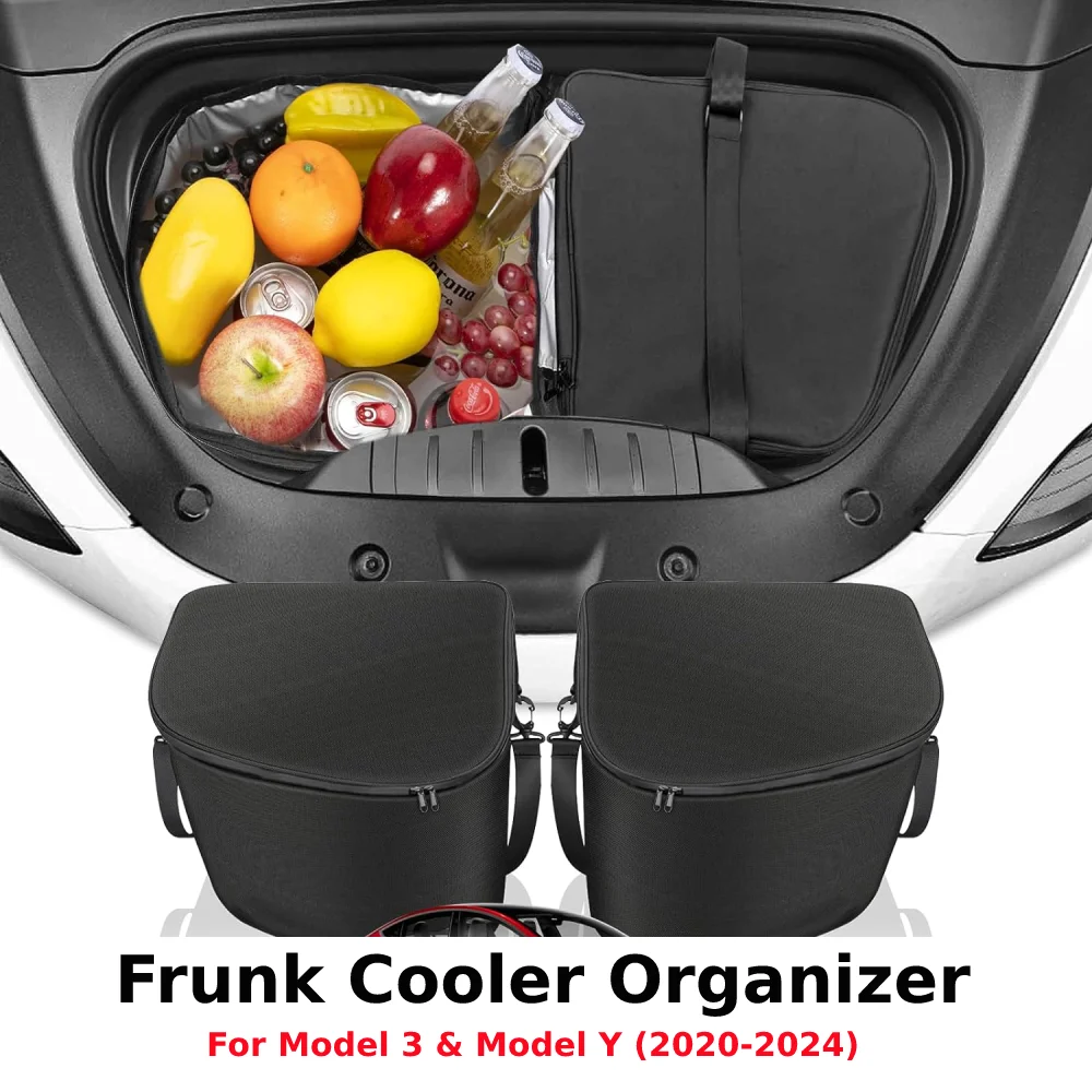 

Для Tesla Model Y Model 3 2020 2021 2022 2023 2024 Frunk Cooler Организатор, изоляционная сумка-холодильник, органайзер для хранения в переднем багажнике