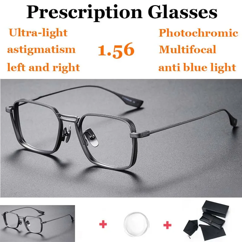 

Prescription Glasses for Men Anti Blue Light Photochromic Titanium Progressive Multifocal Reading Glasses Prescription Lenses