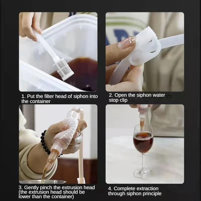 1Pcs Food Grade Wine Extractor Household Semi-automatic PP Wine Extractor Siphon Enzyme Baijiu Filter Equipment