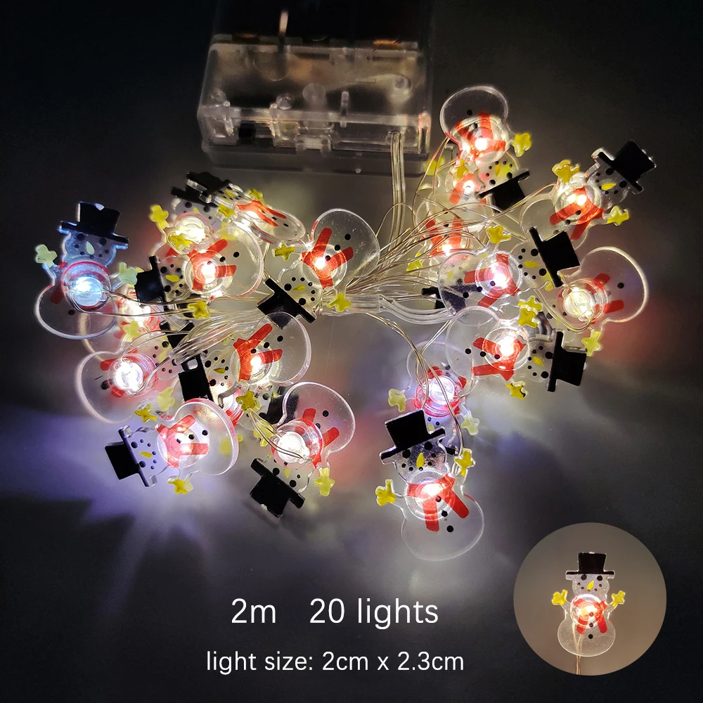 Christmas Lights String Santa Claus Elk Snowflake Lights for Christmas Tree Xmax Ornament 2025 New Year Party Supplies