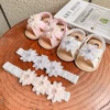 2pcs/Set Baby Girls Sandals Summer Shoes Outdoor First Walker Toddler Girls Shoes For Summer Newborn Baby Girl Princess Mary Jan 3