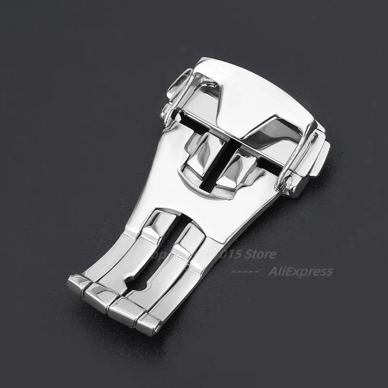 Stainless Steel Watch Buckle for Leather or Rubber Bands - Deployment Clasp with Butterfly Button