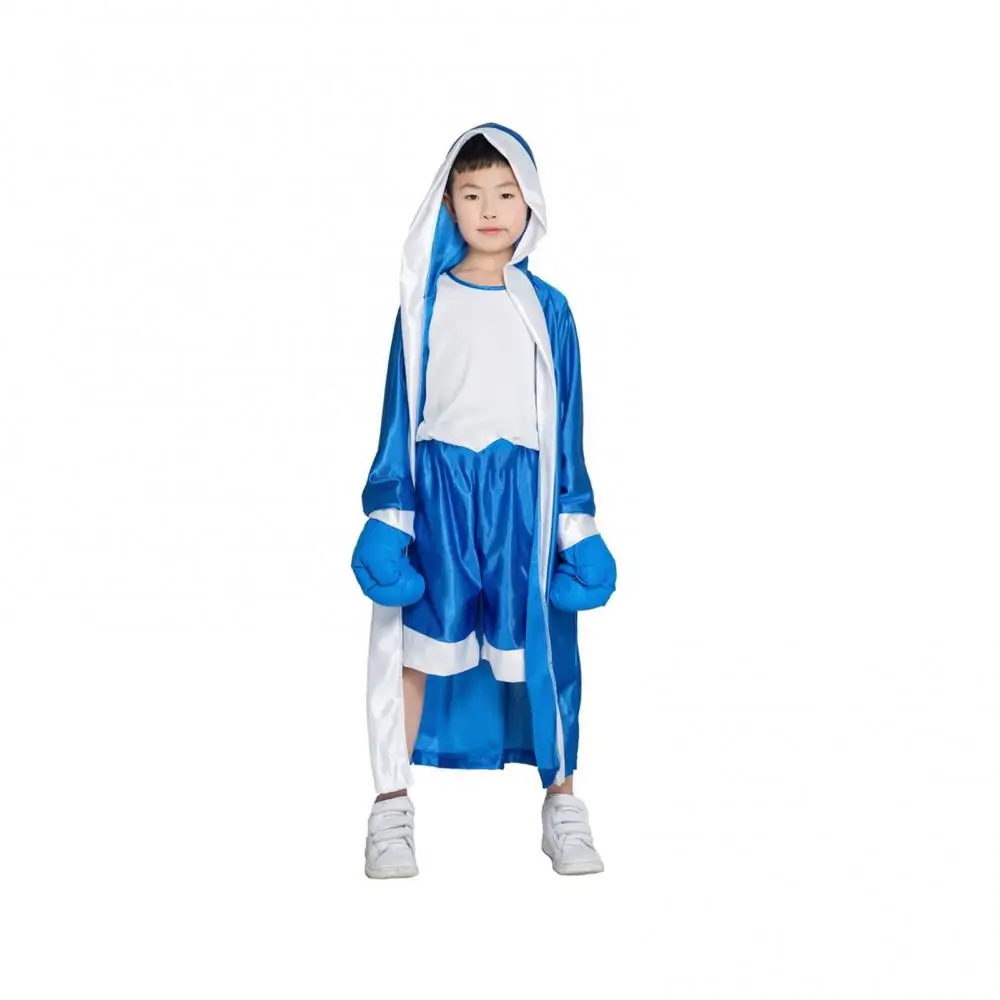 Children's Sets Kids Comfortable Long Sleeve Belt Loose Muay Thai Boxing Robe Stage Show Kickboxing Gown Children's Clothing