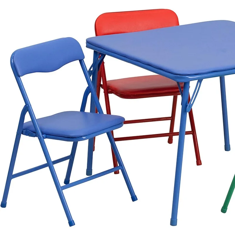 Mindy Kids 5-Piece set Folding Square Table and Chairs Set for Daycare and Classrooms,Children's Activity Table Chairs Set