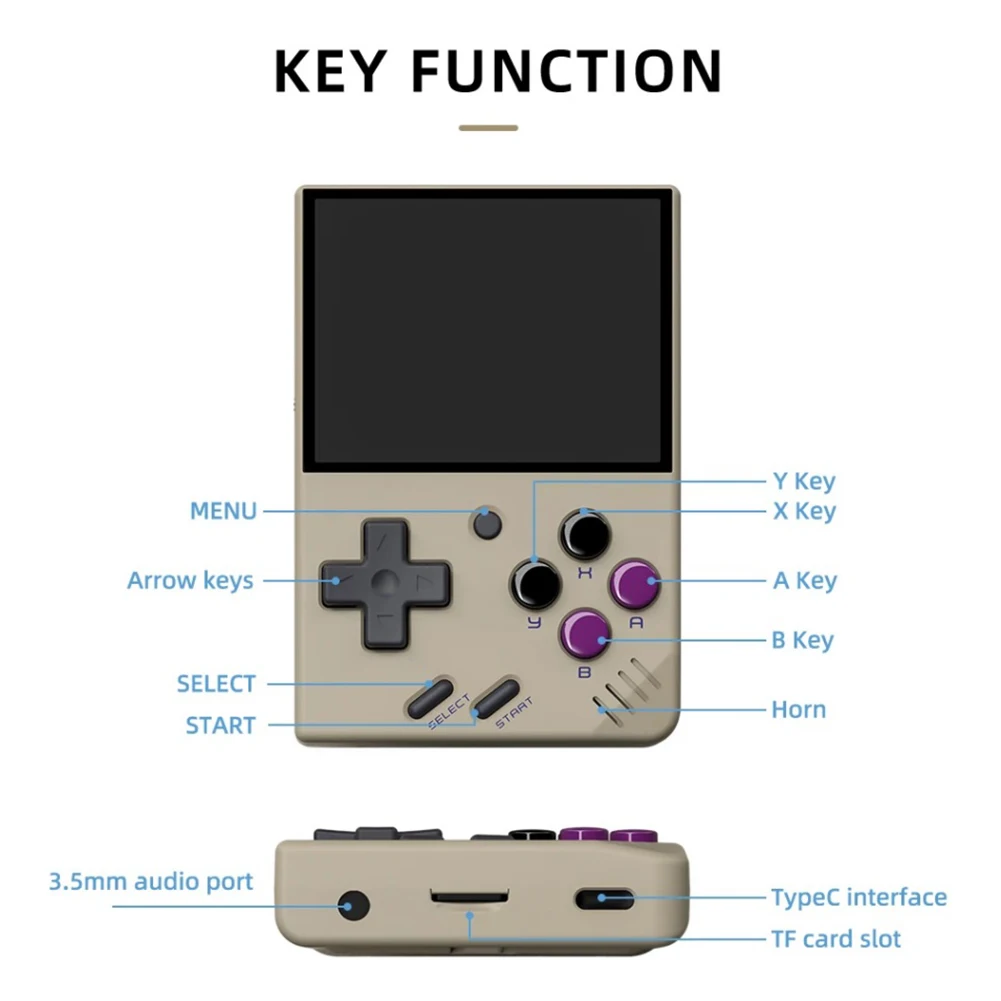 Miyoo Mini Retro Video Game Console Portable Pocket Handheld Gaming Consoles 2.8 Inch Built-In 2500+ Classic Games IPS for Kids