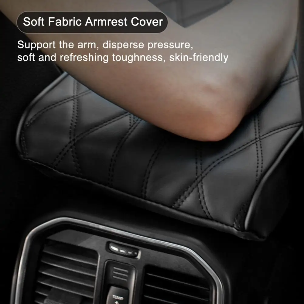 Car Armrest Box Pad Soft Fabric Armrest Cover Universal Soft Fabric Car  Armrest Box Pad Cover Wear Resistant Scratch-proof