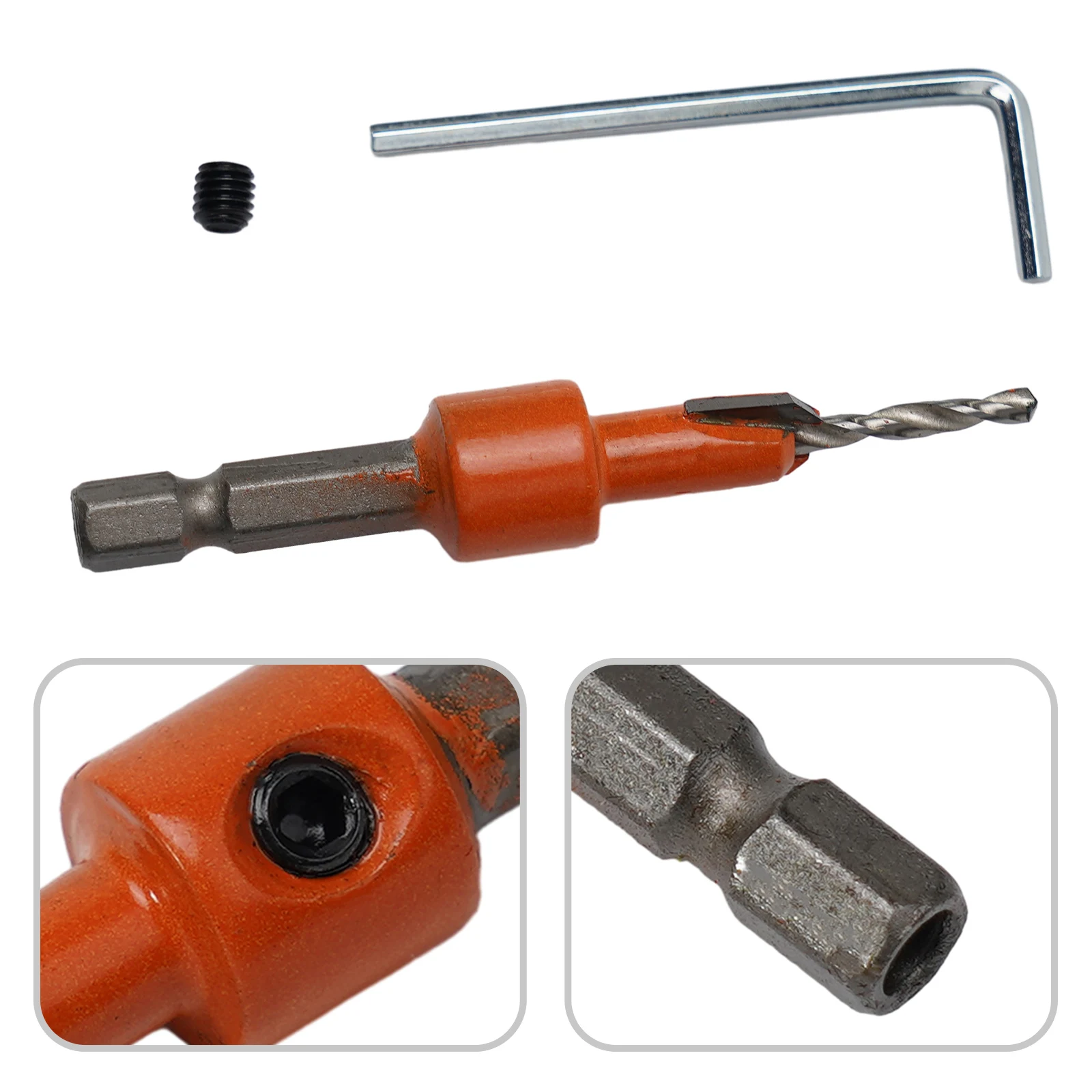 

1Pc Hex Shank Countersink Drill Bit Woodworking Drill Bit Hole Opener Wood Metal Hole Cutter With The Adjustable Stop Collar