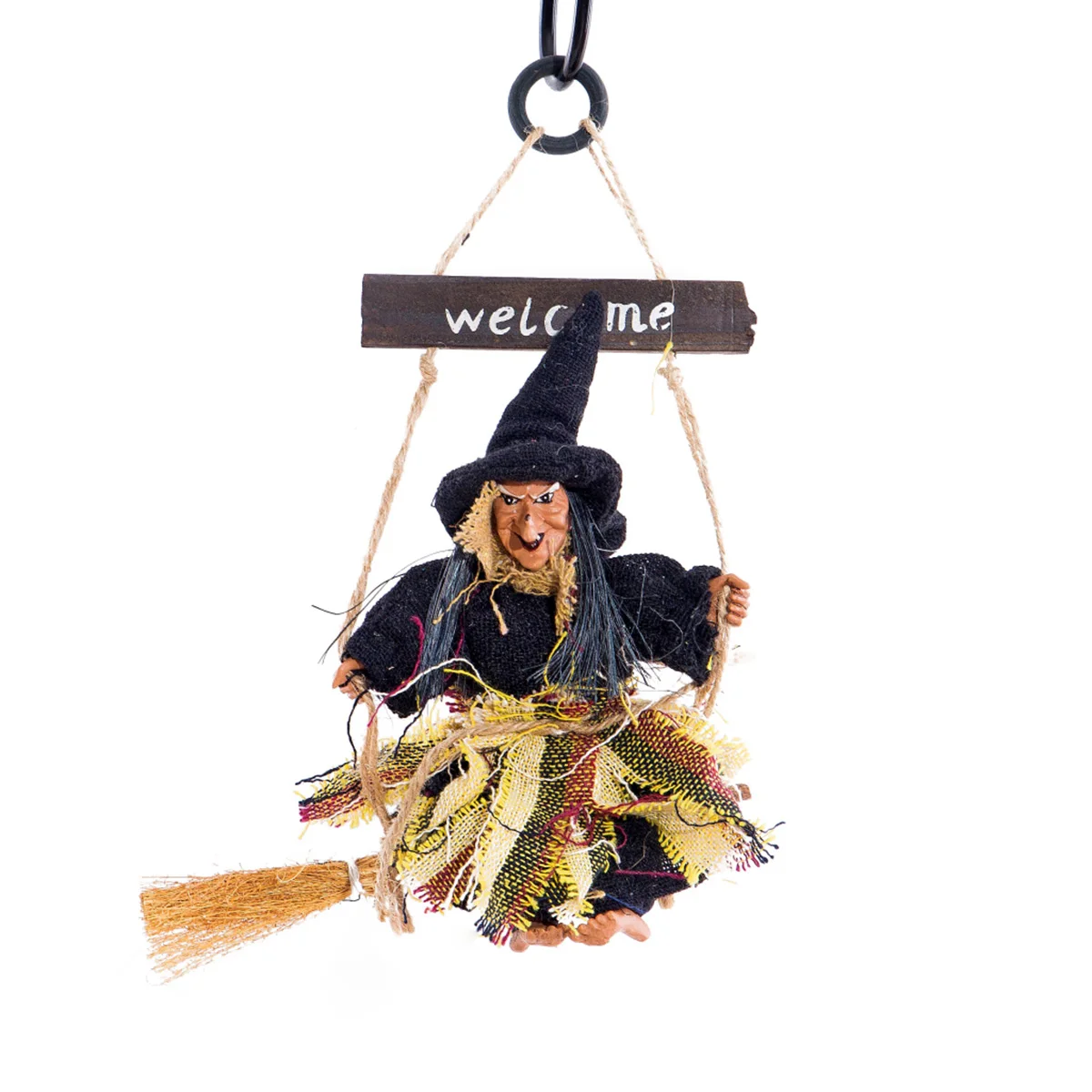 1PC Halloween Wall Door Hanging Decoration Welcome Witch on Broom Ornament Home Pub Decor |