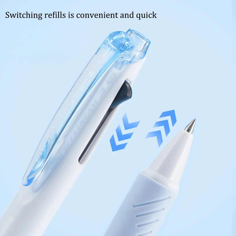 일본 유니 볼펜 SXE3-400 다기능 젤펜, 블랙 테크놀로지 퀵 드라이 잉크, 회전 아웃 리필 0.5mm, 0.7mm, 3 in 1