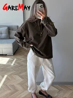 Superbe T-shirt Polo Vintage en Coton à Manches Longues pour Femme, Style Décontracté Basique Blanc et Marron, Collection Printemps 2026, Idéal Streetwear 4