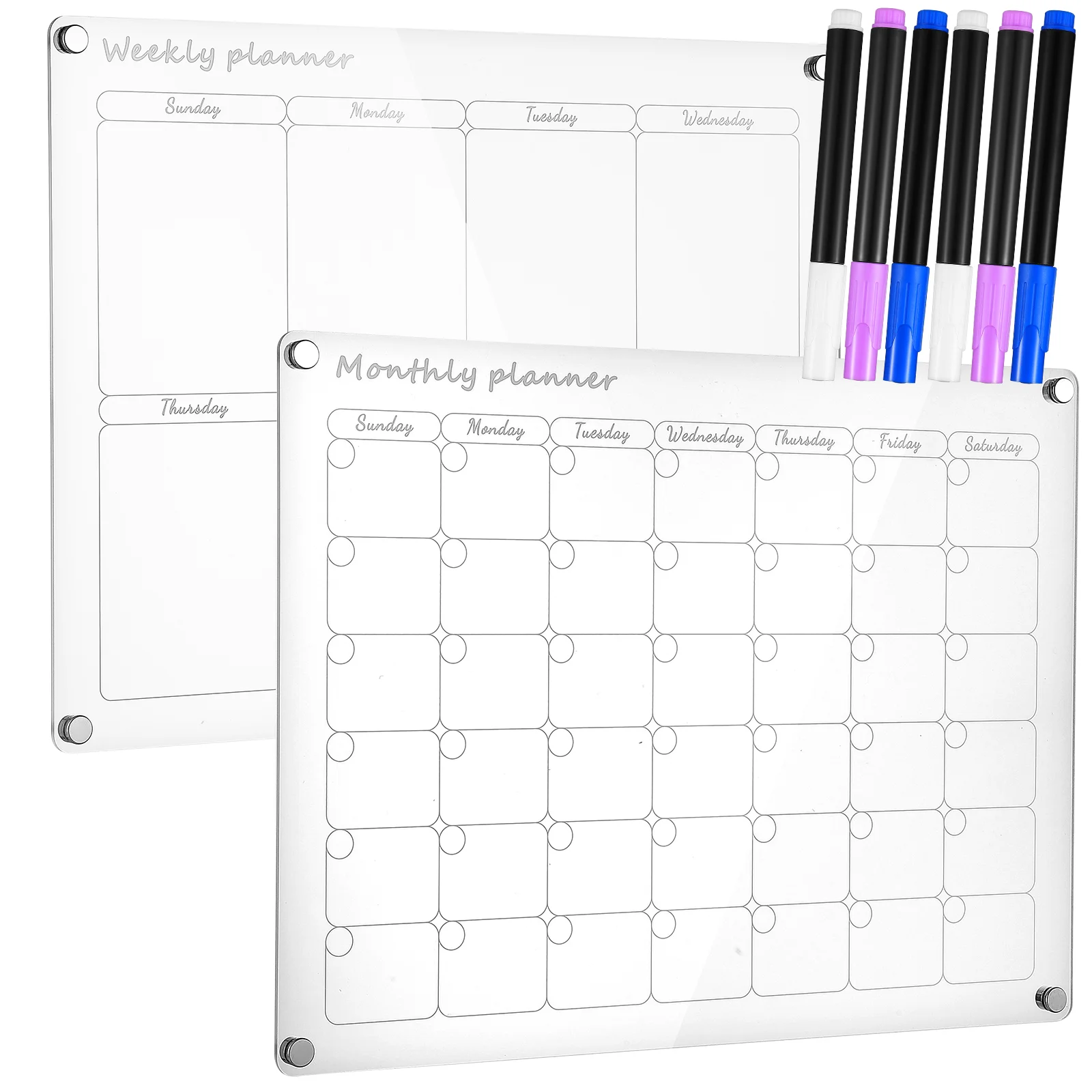 Monthly Weekly Schedule Planner Boards Acrylic Writing Board Erasable Wall Mounted Calendar Whiteboard schedule book premium flower theme a5 notebook monthly planner with smooth writing thickened pages coil ring calendar weekly
